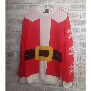 Dec 25th Santa Suit/Snowflakes Sweater sz S Christmas